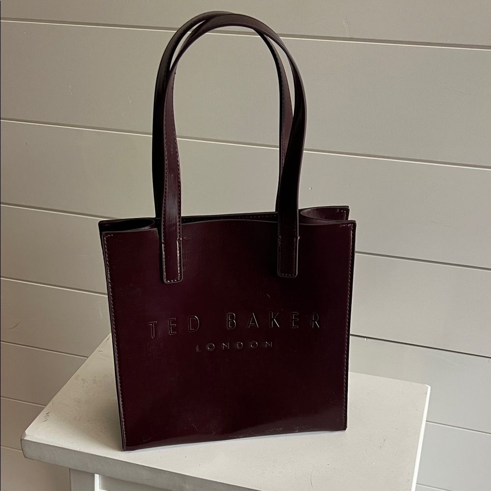 NWT Ted Baker Deep Burgundy Patent Tote